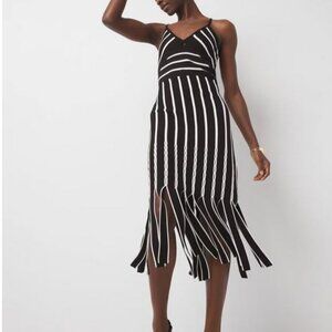White House Black Market Halter Sweater Dress with Fringe NWT